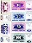 Set  Bosnia-herzegovina  10 25 50 100 500 1000 1992  P-10-11-12-13-14-15 Unc