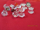 18 Vintage Small Glass Buttons  Assorted Sizes And Shapes See Photo 