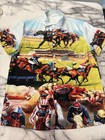 Kentucky Derby Horse Racing Hawaiian Style Men   s Shirt Brand New Size S
