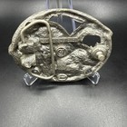 Vintage 1990 C j Flying American Eagle Belt Buckle Colored Enamel