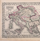 1872 Austrian Empire - Turkey - Italy - Greece Map Original Albania - Croatia