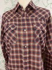 Vintagelevi s Men s Red blue Plaid Cotton Button-up Shirt Point Collar Pockets M
