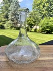 Vintage Mcm Blenko Clear Crackle Glass Bottle Decanter  9 5   
