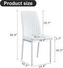 Modern White Leather Dining Chairs Set Of 4 Pu Chrome Legs High Back For Kitchen