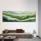 Panoramic Modern Green Abstract Landscape  Canvas Print Wall Art Home Decor
