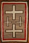 Antique Two Grey Hill Rug 5  8 Ft Native American Style Southwest Navajo Wool Rug