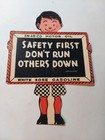 Vtg En-ar-co Motor Oil Has Station White Rose Gasoline Paper Sticker 1930 s