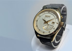 Seiko Kinetic 5m84-0ac0 White Dial Retrograde Day Date Gold Tone 42mm   Serviced