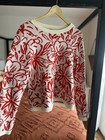 Tahari Cream Floral Pullover Sweater Xl