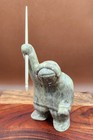 Vintage 1970s Rare Eskimo Inuit Soapstone Hunter With Spear Signed Lange 5 