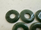 Chinese Green Jade Or Mineral Group Of 5 Disc Pendants