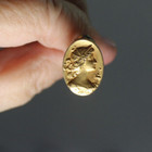 Vintage Victorian Ladies 5  Hatpin Gold Toned beautiful Decoration Design On Top