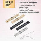 Scunci No Slip Grip Barrettes Hair Clips Gold Black Silver 6 Count