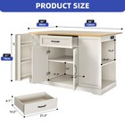 Rolling Kitchen Island Cart With Power Outlets  Drop Leaf   Hidden Trash Storage