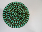 Vintage Navajo Turquoise Cluster Sterling Silver Large Brooch Pin