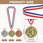 9 Pcs Chess Star Print Award Medals With Neck Ribbons  Gold silver red
