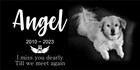 Pet Stone  Memorial  Grave Marker Granite Plaque  Headstone Dog  Cat Memorial