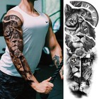 Christian Cross Temporary Tattoo Sleeve For Men  8 Count  pack Of 1   Black