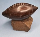 Vintage Hand-carved Wooden Football With Stand     Solid Wood     4  Length