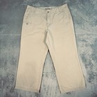 Columbia Women Capri Pants 12 Khaki Outdoor Hiking Travel Casual Crop Resortwear
