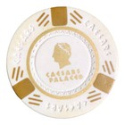 Caesars Palace Casino White Gold Poker Chip Las Vegas Gaming Ball Marker Vintage