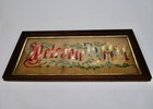 Antique Welcome To All Victorian Motto Sign Picture Paper Punch Embroidery Frame