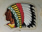 2 Vintage 60 s 70 s Large Indian Chief Headdress Cloth Embroidered Patch 6  X5 