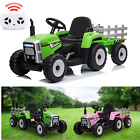 12v Kids Electric Battery-powered Ride On Tractor Toy W  Trailer Remote Control 