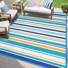 Outdoor Patio Rug Waterproof Camping - Outdoor Plastic Straw 4x6ft Blue Yellow