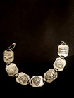 Vintage Pewter Silver Tone Native American Panel Bracelet