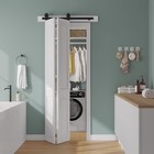Smartstandard 36  Bifold Sliding Barn 36 apos  apos  Track For 2 Doors  Black 