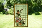 Tiffany Style Stained Glass Window Panel Rose Flowers   20  X 34  