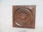 Antique Carved Wooden Panel Plaque Old Wood Vintage Spokes Felted 14 w