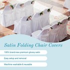 Satin Black White Ivory Folding Chair Covers Wedding Reception