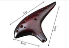 Ocarina 12 Hole Alto C Straw Smoked Ceramic Piccolo With Songbook case