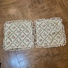 Rose Lattice Pillow Shams Petit Point Needlepoint  With Tassels  A Pair