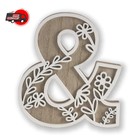 Rustic Wooden Carved Alphabet Letter 4 9    Floral Wall Art Home Wedding Decor
