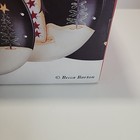 Becca Barton Midnight Snowman Set Of 4 Dessert Plates Handpainted Ceramic 8  Nib