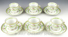 Limoges Bernardaud Green Artois Vert Versaille 6 Demitasse Cups   Saucers Mint