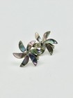 Vintage Abalone Pinwheel Screwback Earrings Alpaca Silver Mexican Taxco G1
