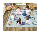 Flagship Carpets Schoolgirl Style Pastel Rainbow Smileys Criss-cross Applesau   