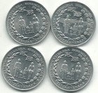 High Grade Au Or Unc Lot Of 4 1974 Indonesia 5 Rupiah Coins-jul306