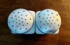 Vintage Hazel Atlas Milk Glass Salt Pepper Shakers Set Tin Lids Cottagecore