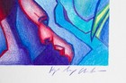 Original Pencil Drawing Abstract Portrait 8x10 Colorful Wall Art Signed Cubist