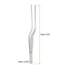 2pcs Offset Tweezer Tongs 6 3  Stainless Steel Kitchen Serrated Tips Tweezer