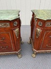67522  Neoclassical Mahogany And Green Marble Top Sideboard