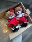 Handmade  Knitted Teddy Bears - A Couple In Love  Soft Toy  Gift  Crochet Bear