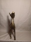 Vintage Large Brass Deer Figurine  Mid-century 6 w X 2 d X 8 25 h