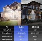 3 Pack Solar Power 100 Led Light Pir Motion Sensor Outdoor Security Lamp Wall 