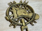 Vintage Antique Brass Trivet   Fire Truck   Fire Department   Tea Pot Holder